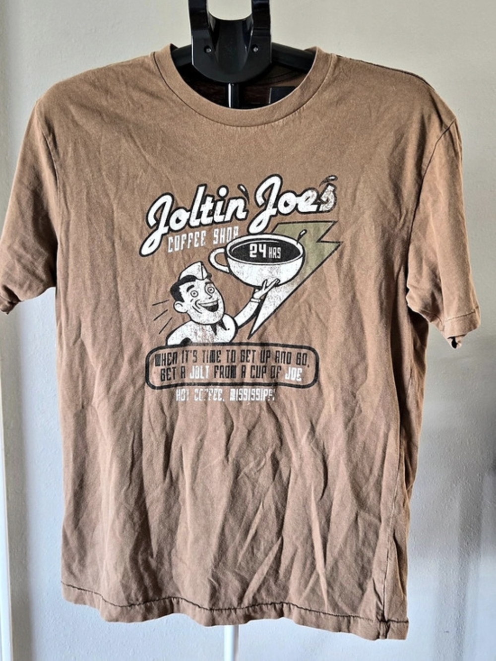 Cremeaux Joltin’ Joe’s Coffee Shop Graphic T-Shirt Brown Men’s M Retro